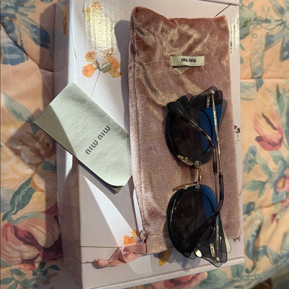 Miu Miu Black and Pink Sunglasses
